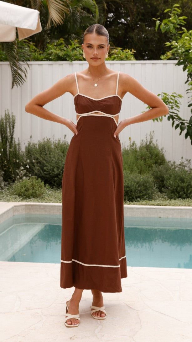 Nereda Maxi Dress - Chocolate