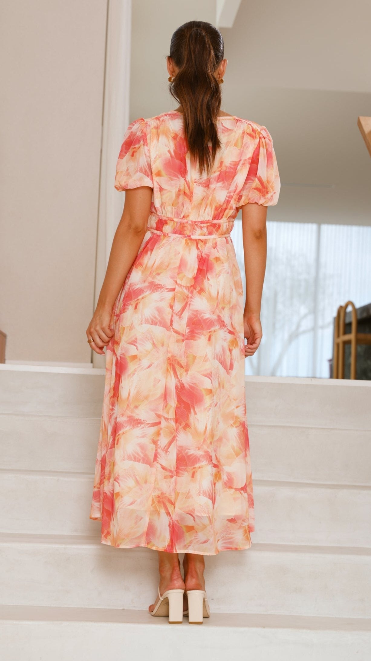 Talma Maxi Dress - Orange Floral