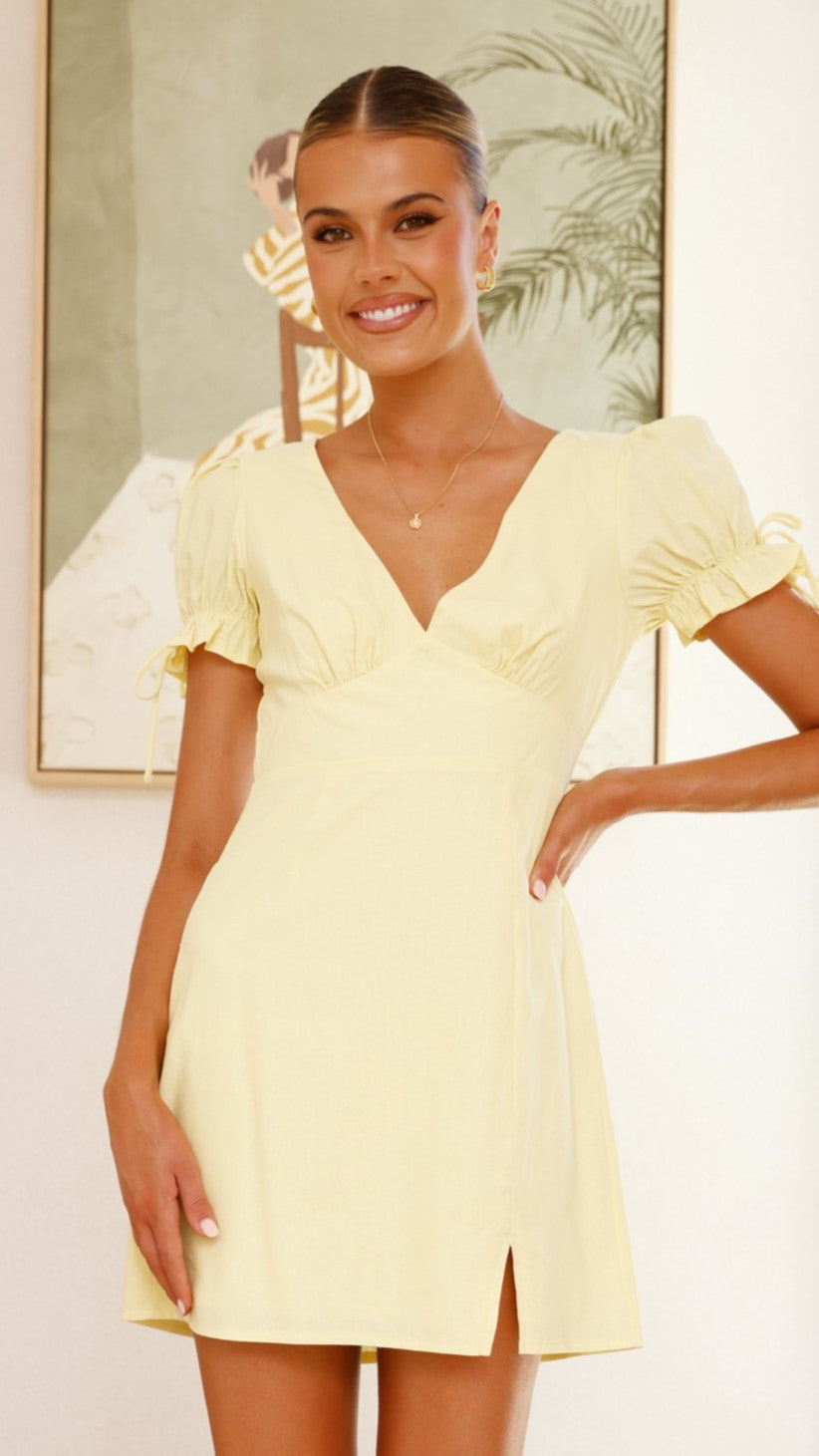 Breigh Mini Dress - Lemon