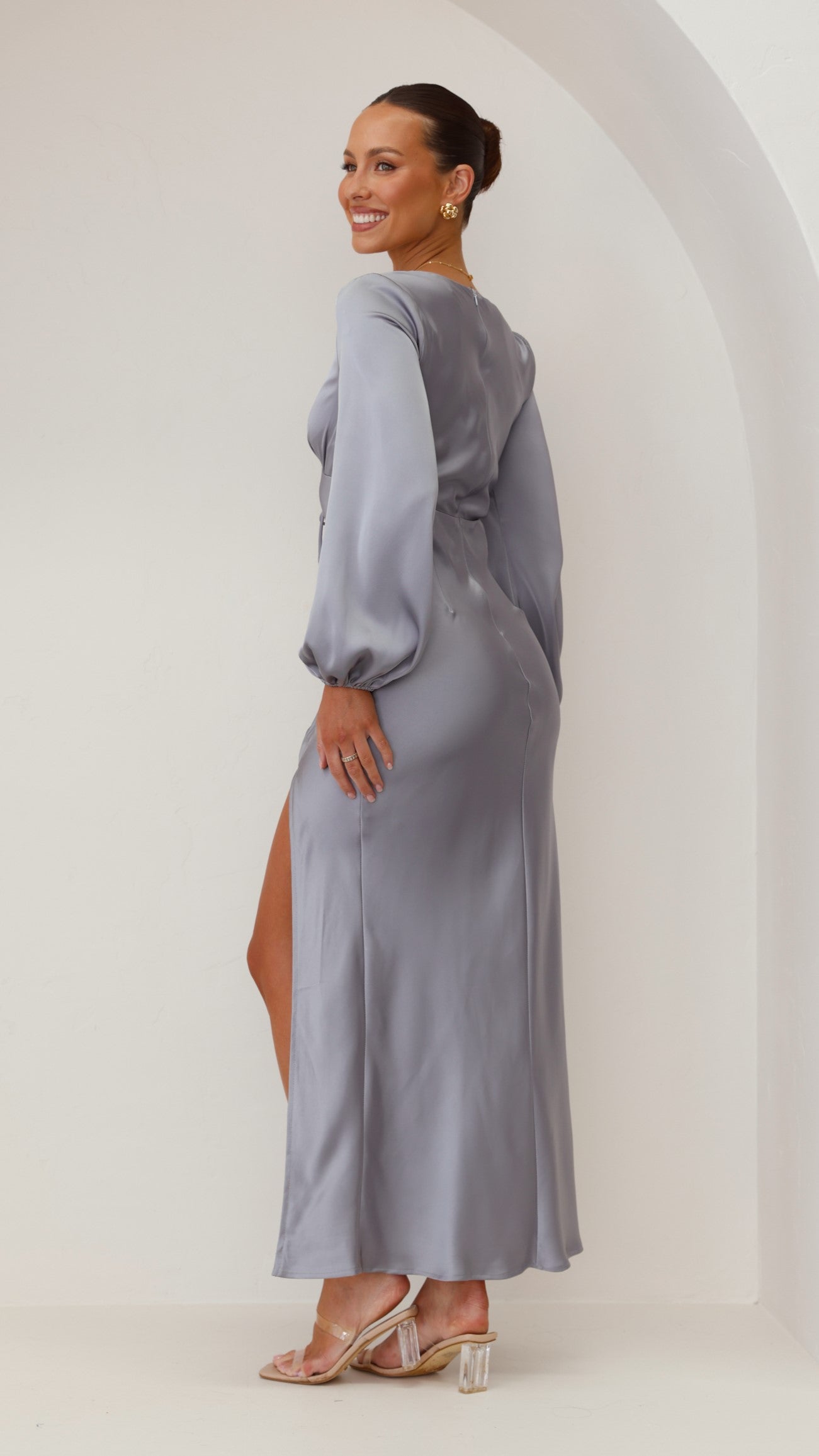Brigitte Maxi Dress - Steel Blue