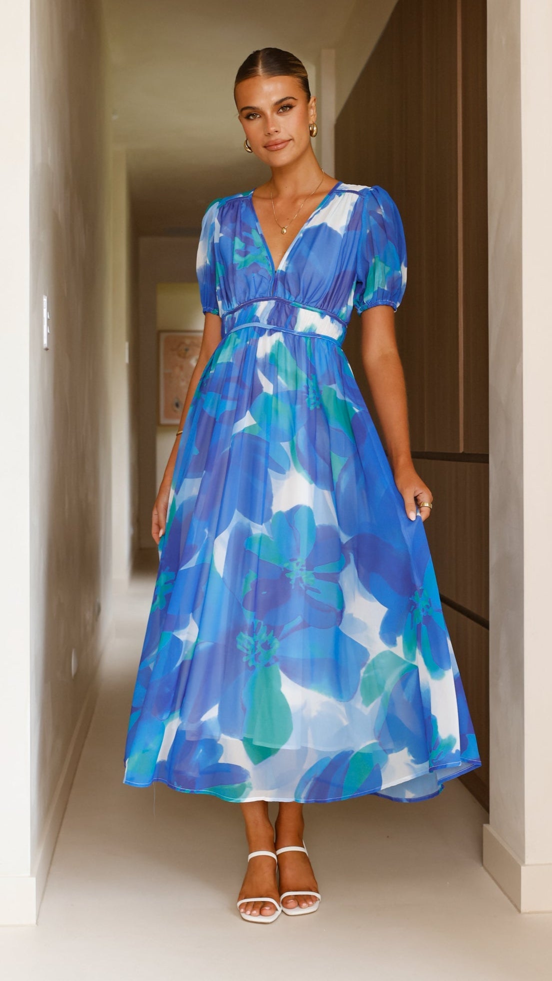 Ilah Maxi Dress - Blue/Green