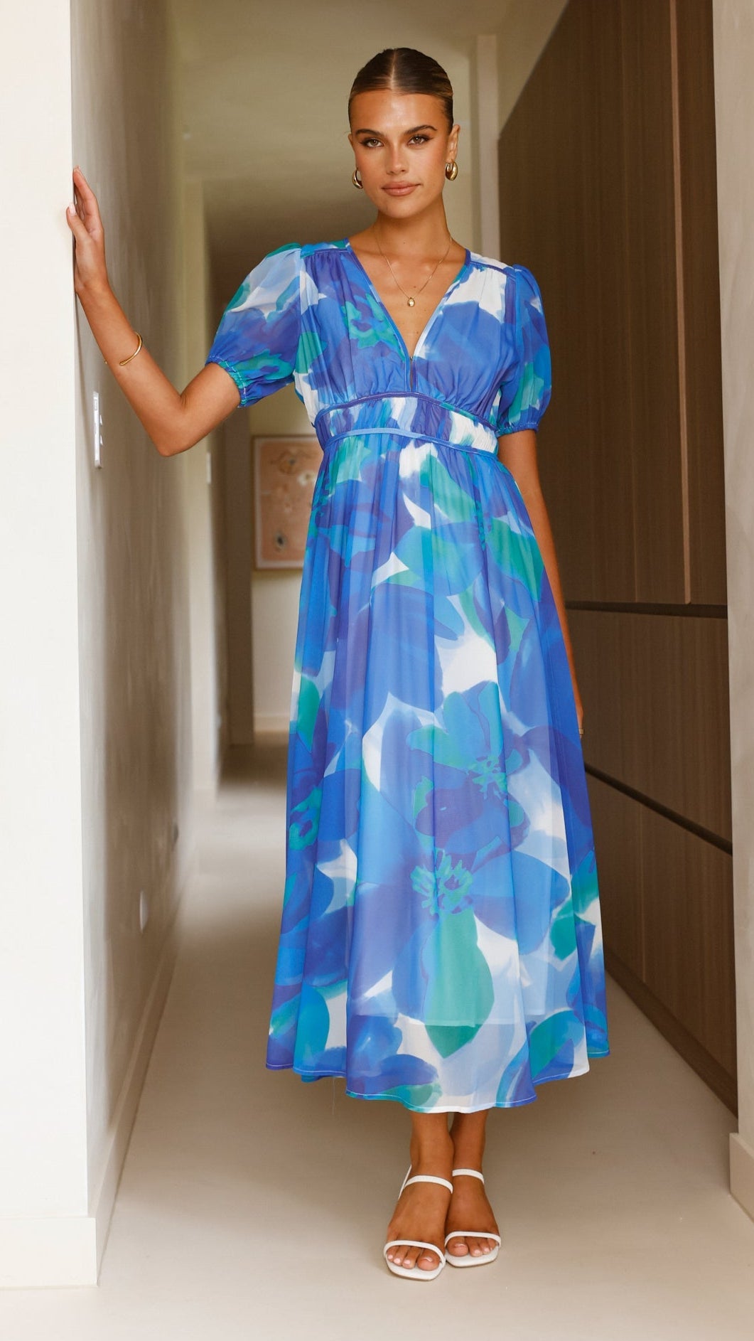 Ilah Maxi Dress - Blue/Green