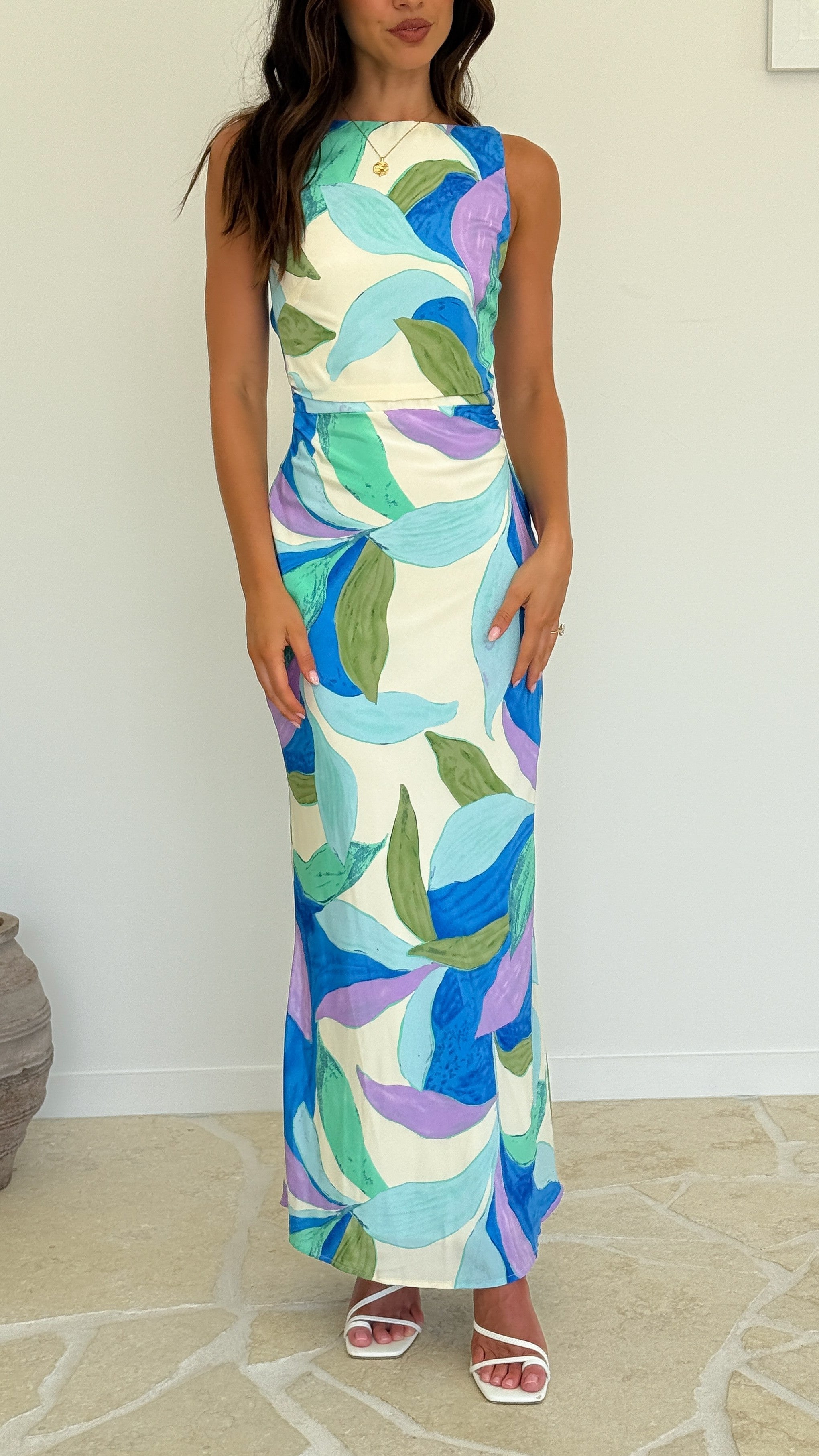 Helenie Maxi Dress - Blue/Green