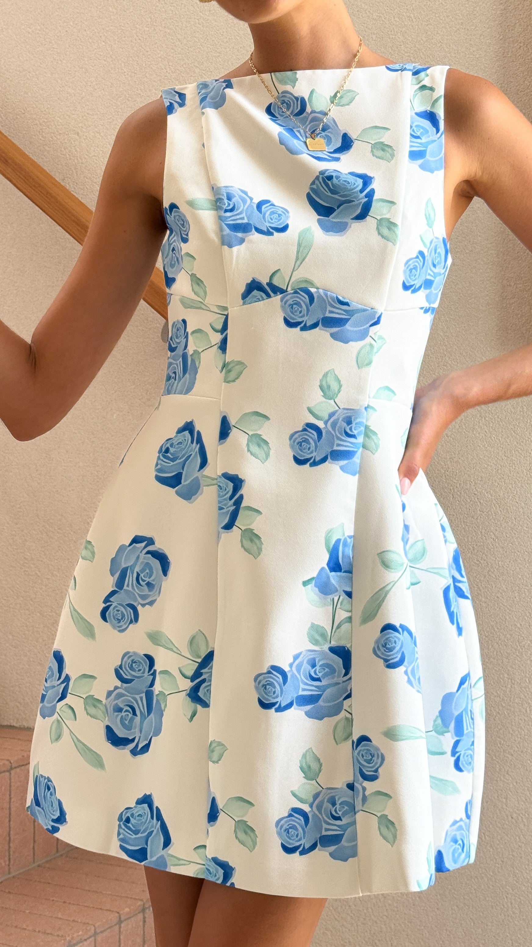 Rafiki Mini Dress - Baby Blue Floral