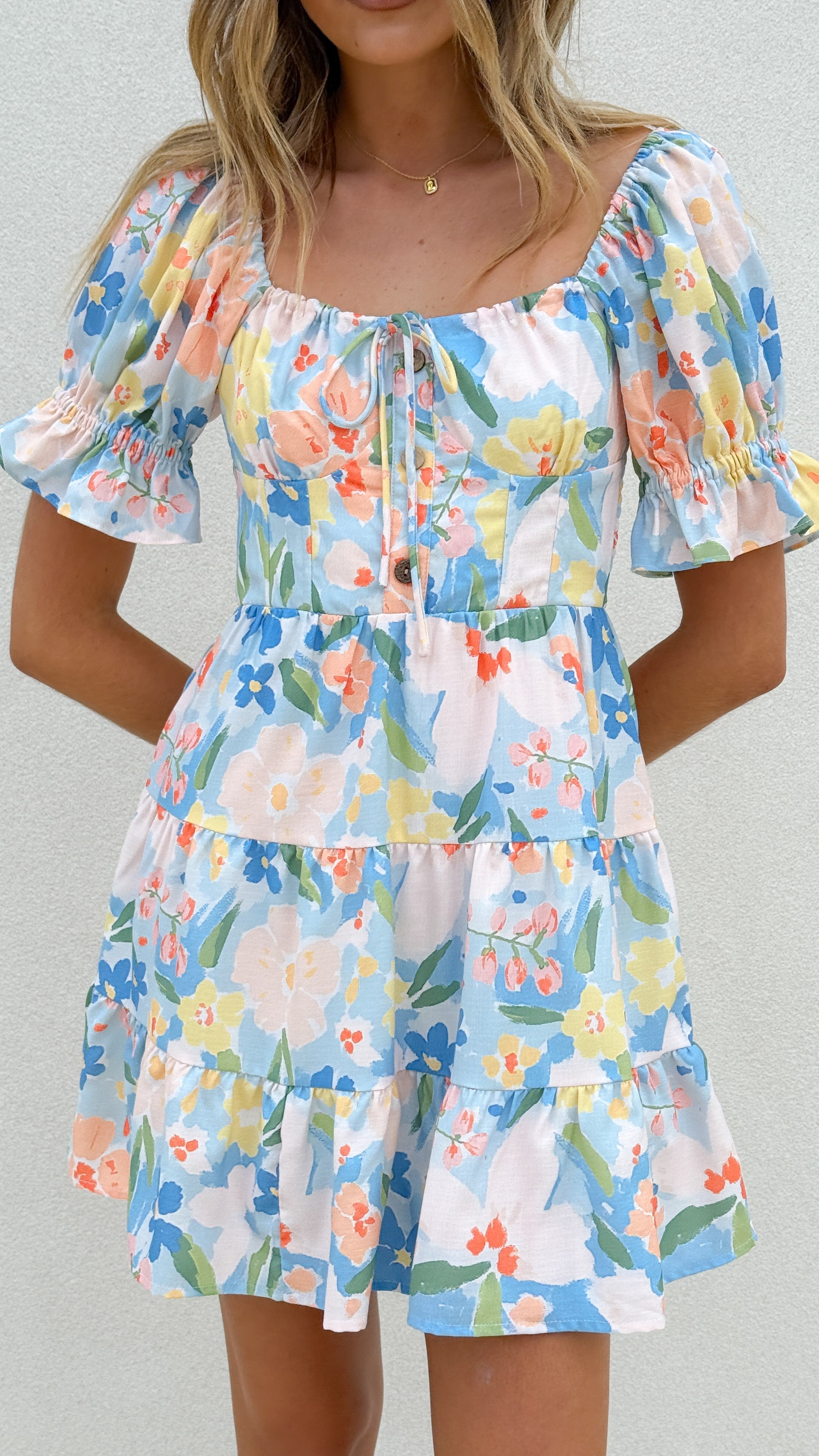 Eve Mini Dress - Blue Summer