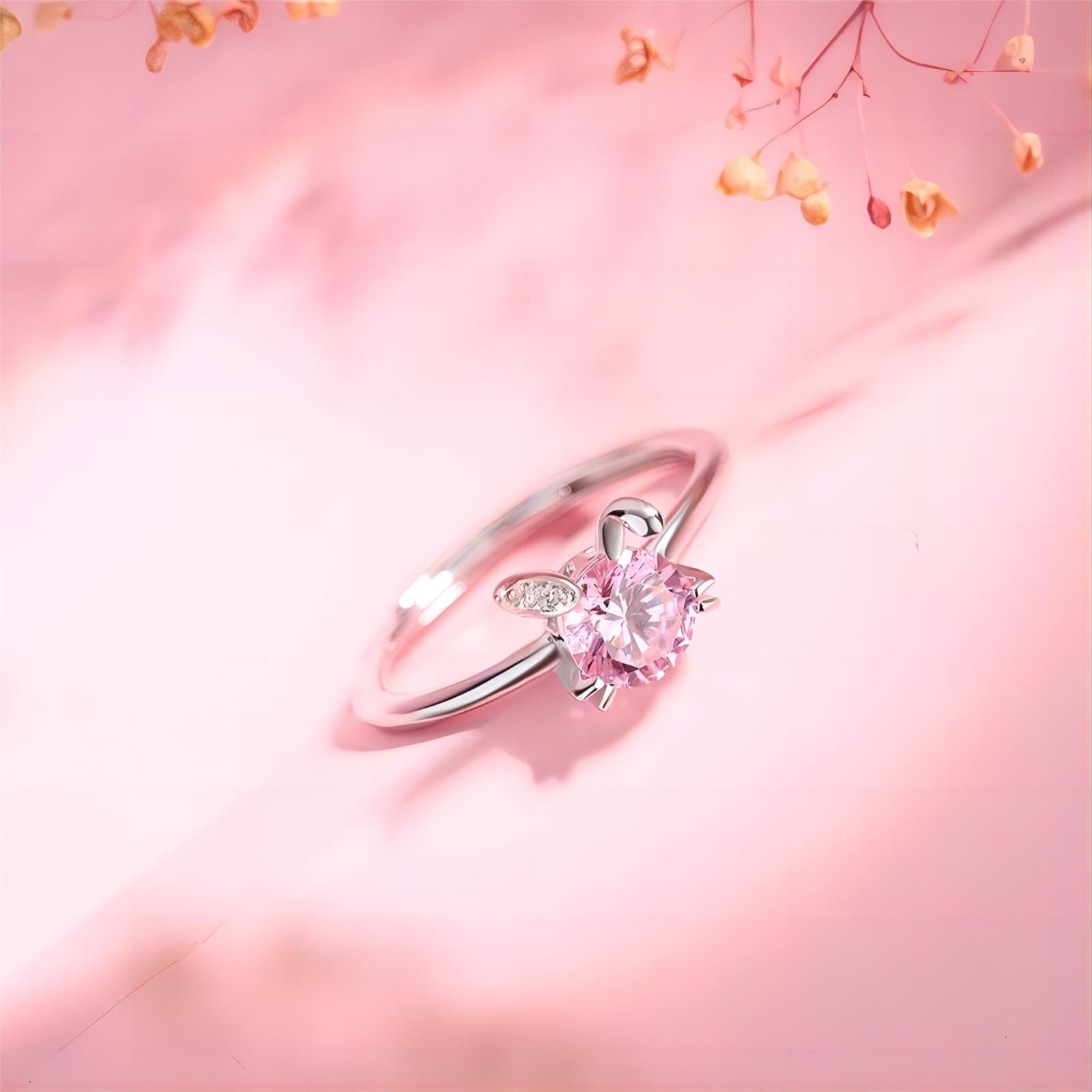Cute Crystal Rabbit Ring