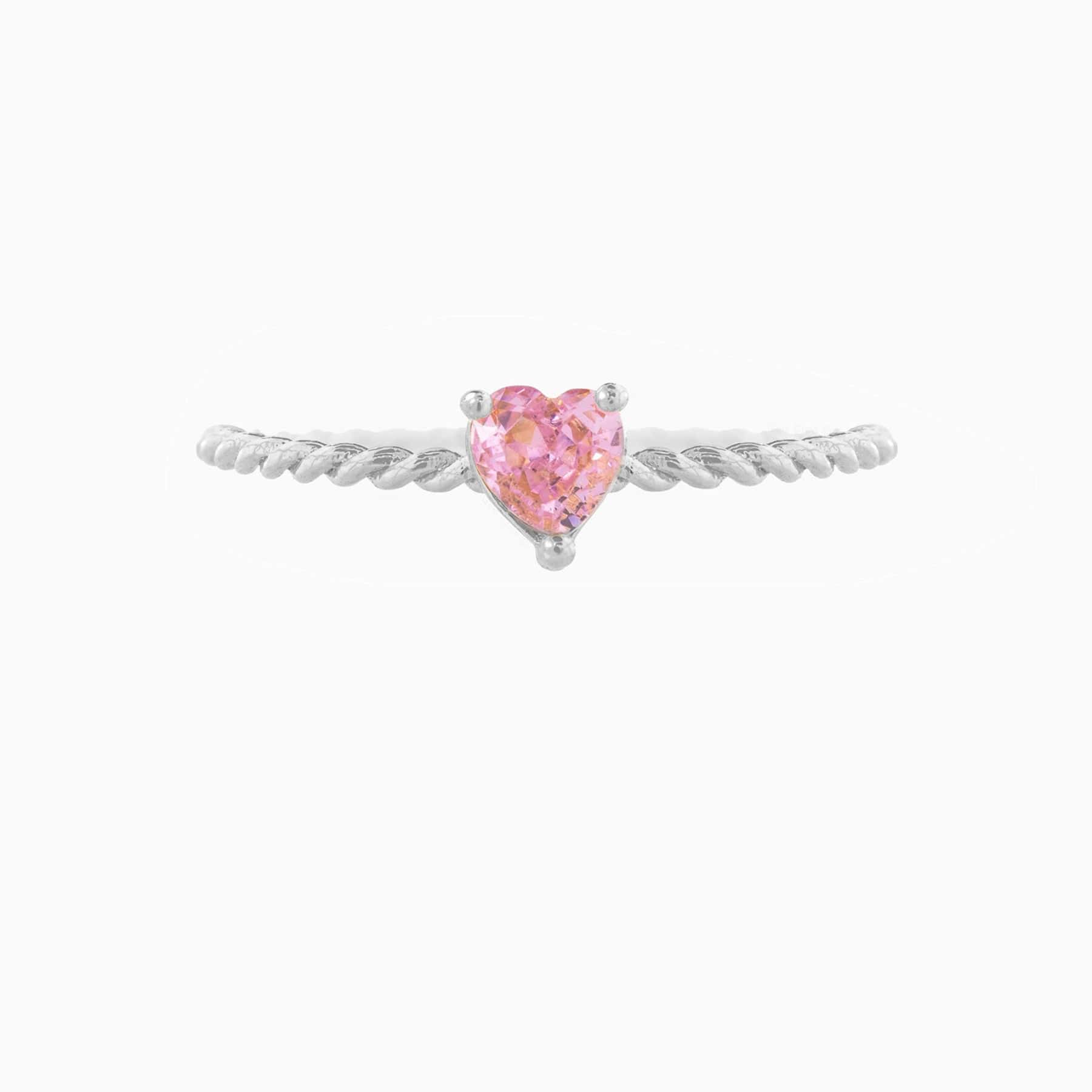 Cute Cubic Zirconia Heart Ring