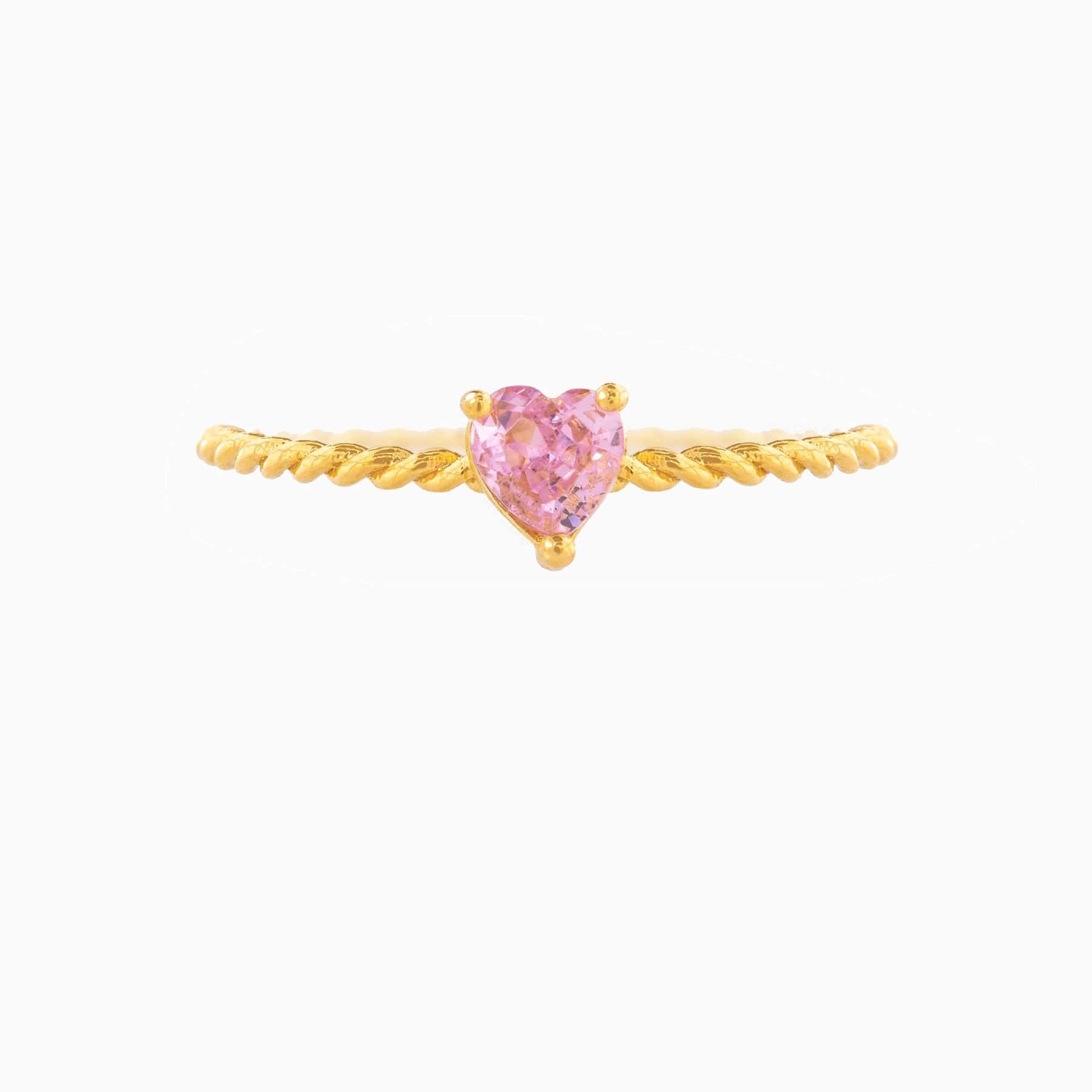 Cute Cubic Zirconia Heart Ring