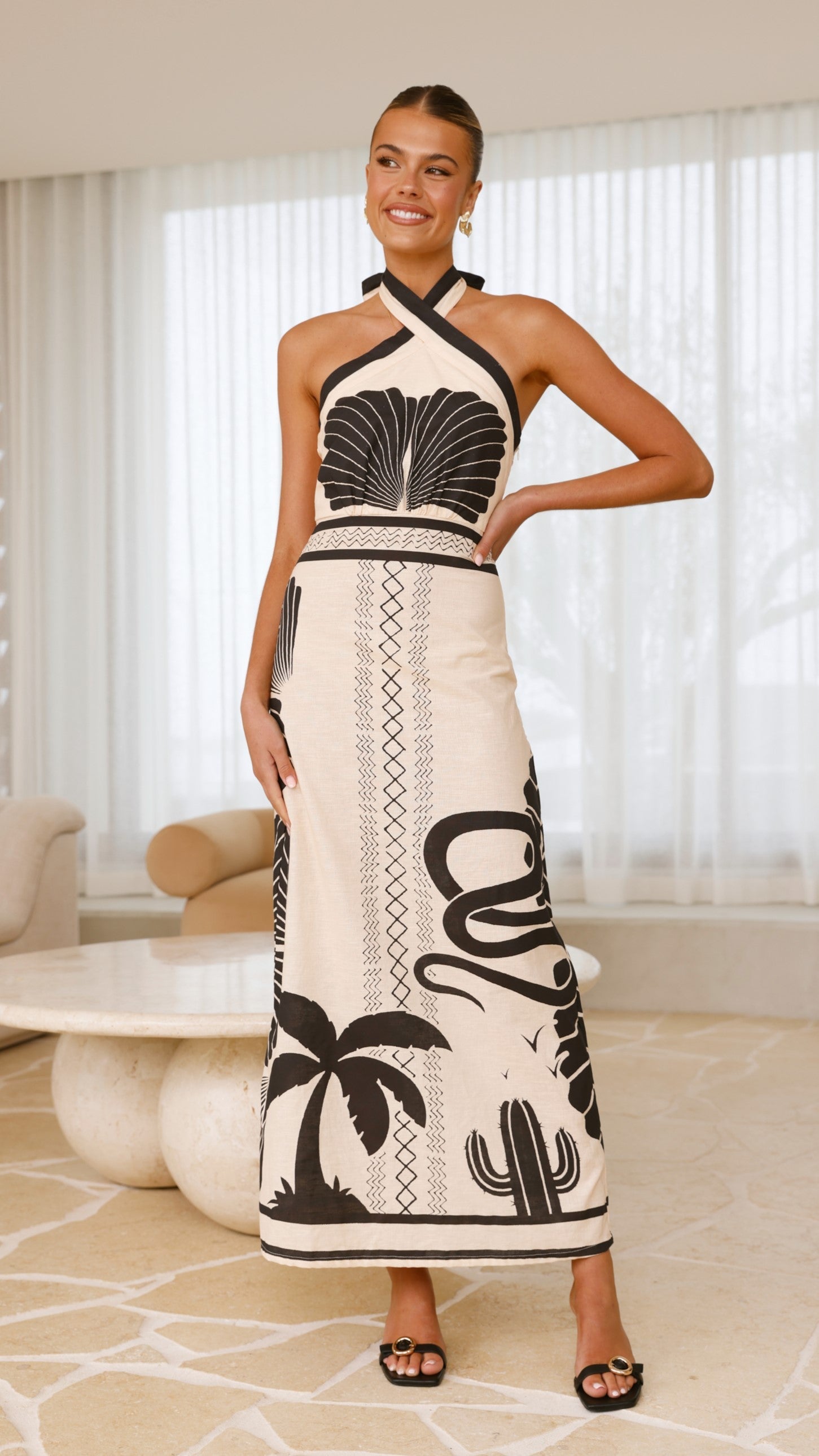 Boe Halter Maxi Dress - Palm Canyon