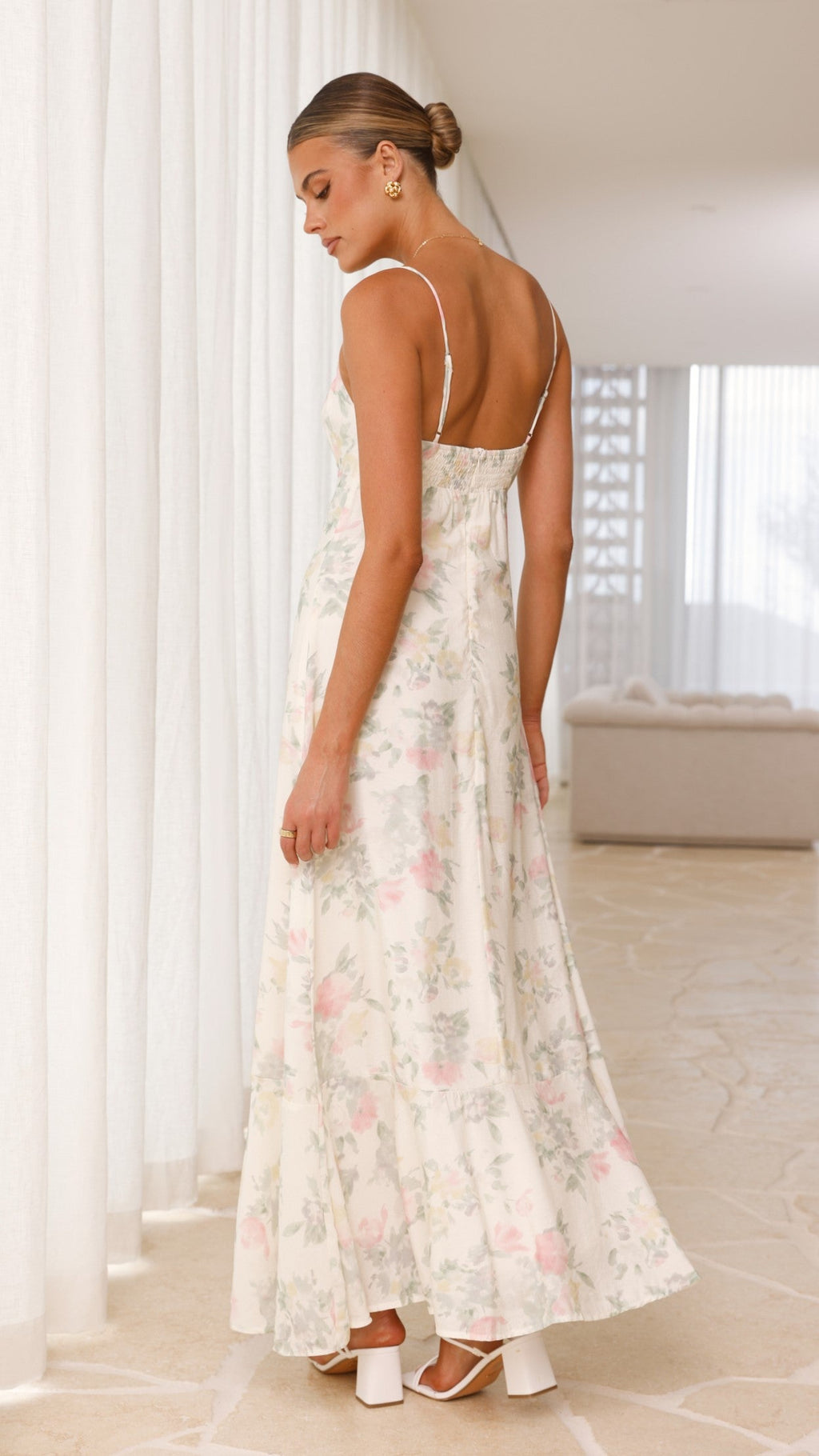Nova Maxi Dress - White Floral