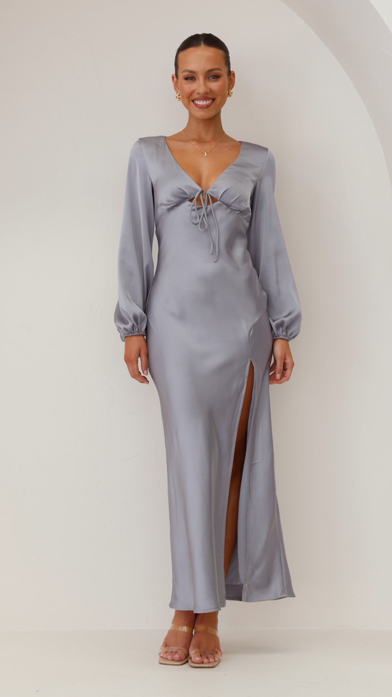 Brigitte Maxi Dress - Steel Blue