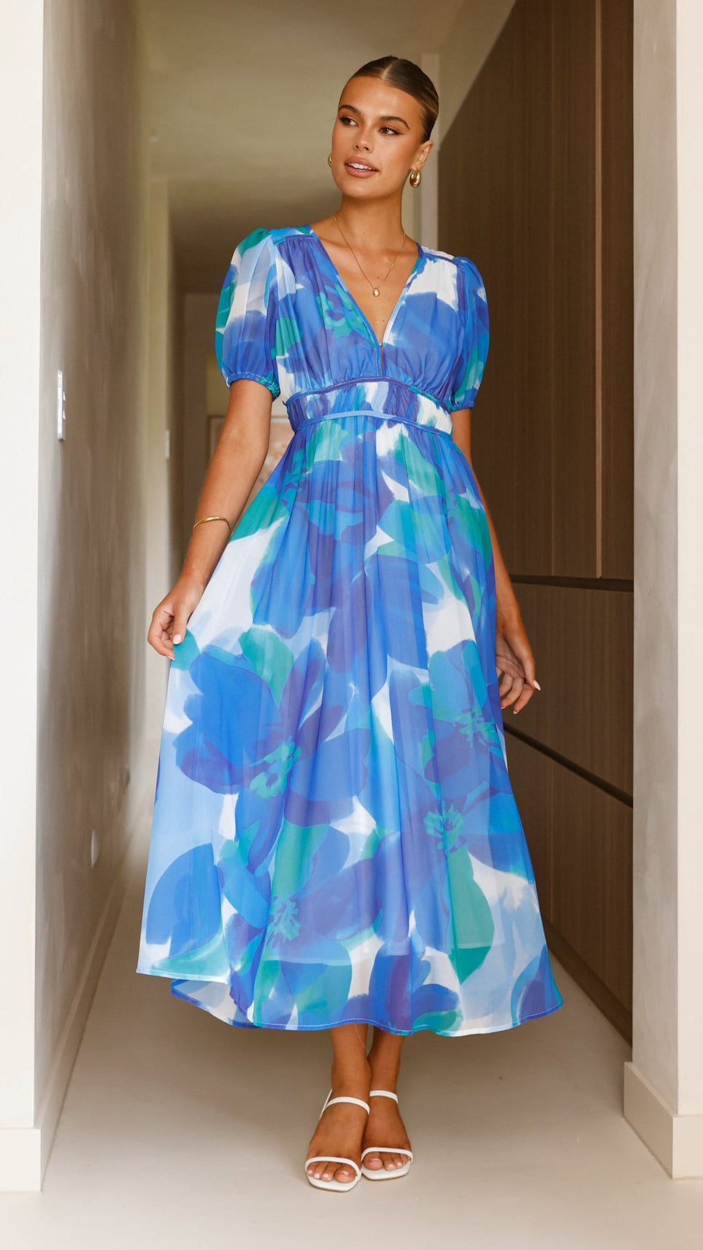 Ilah Maxi Dress - Blue/Green
