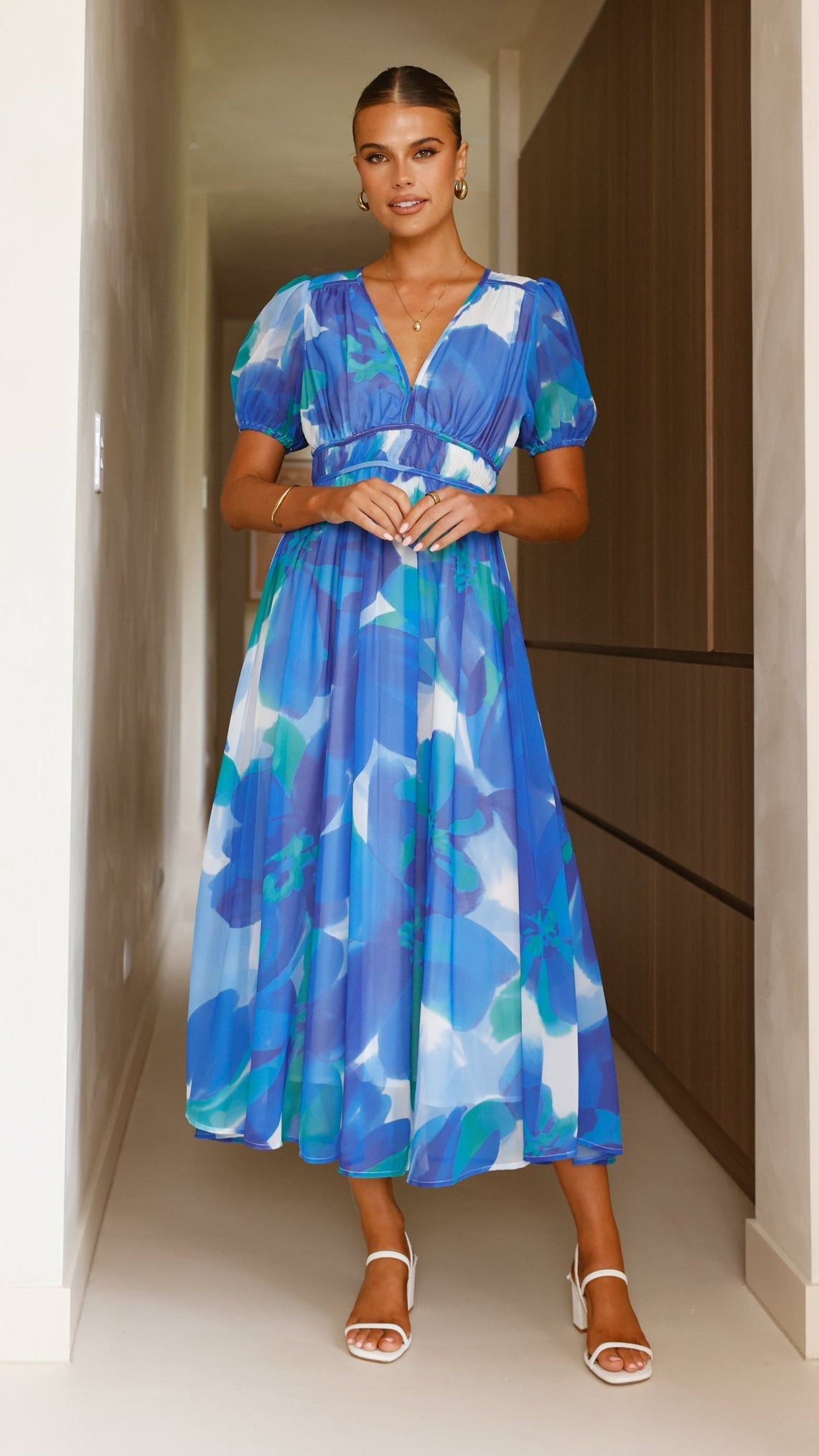 Ilah Maxi Dress - Blue/Green