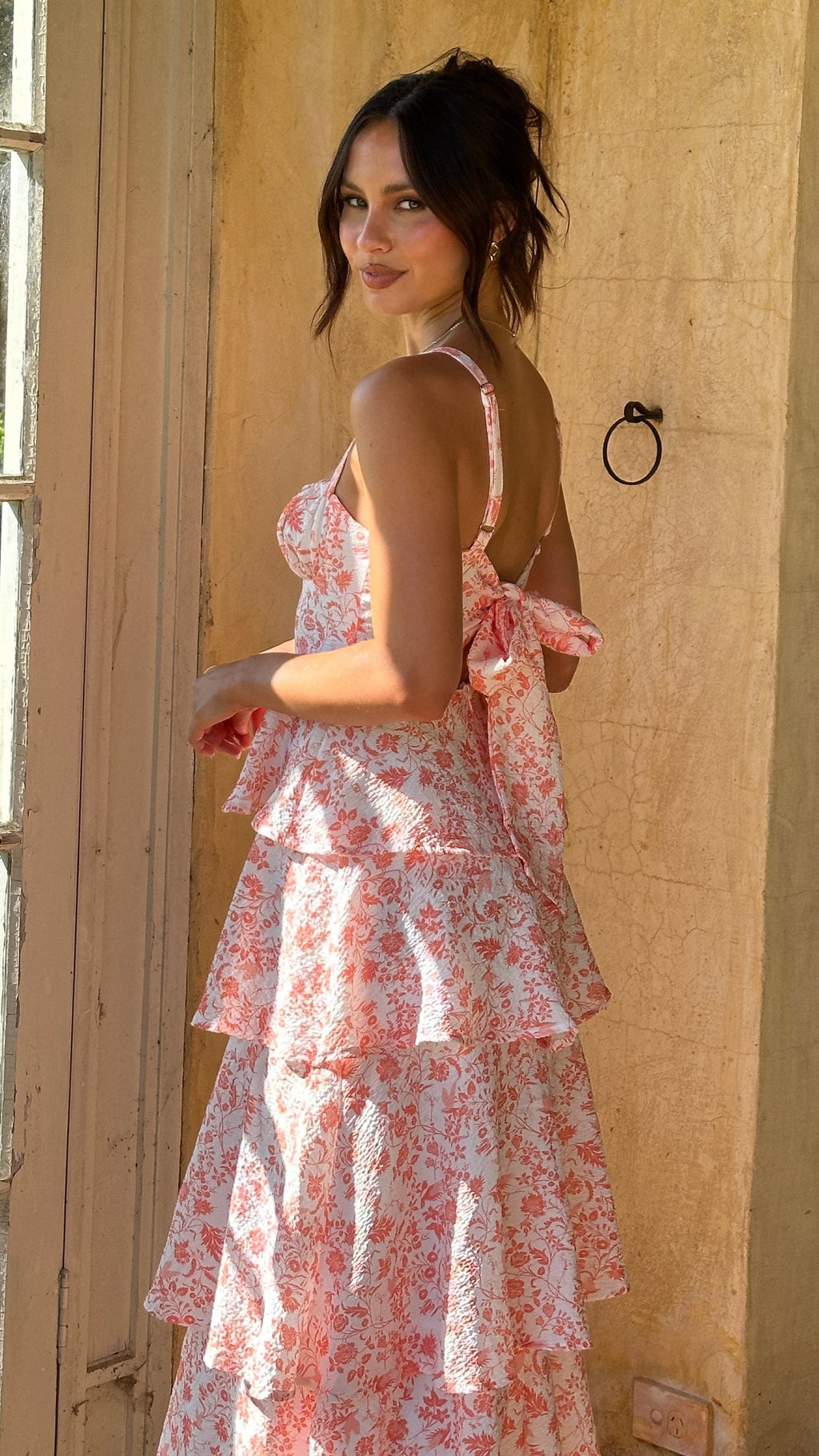 Page Maxi Dress - Peach Floral