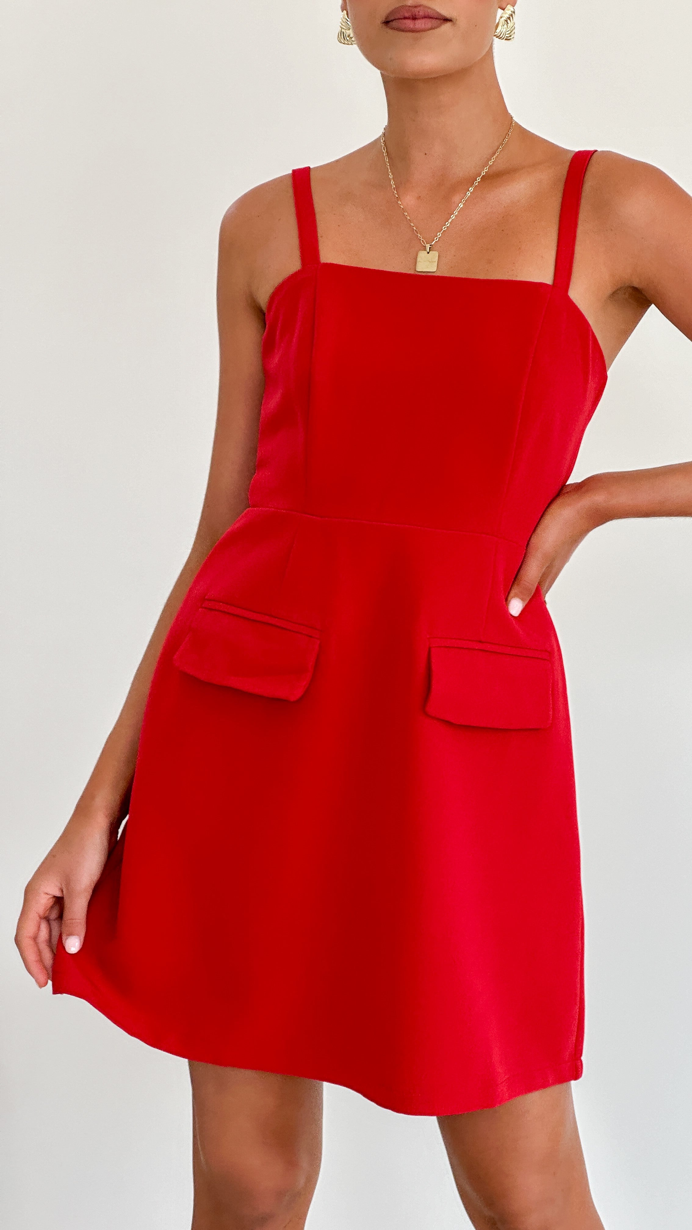 Naoki Mini Dress - Red